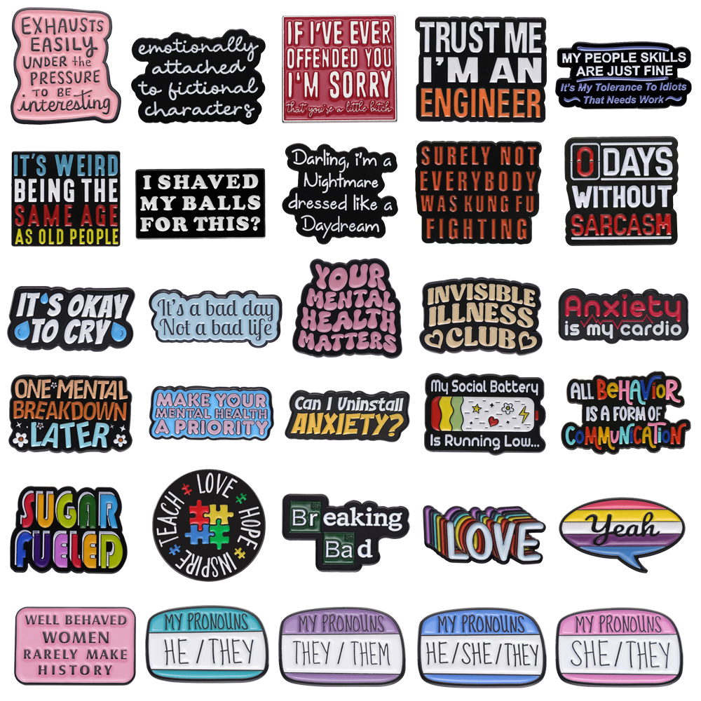 Cartoon Letter Metal Brooch Ra - Women Fashion History 评论和价格