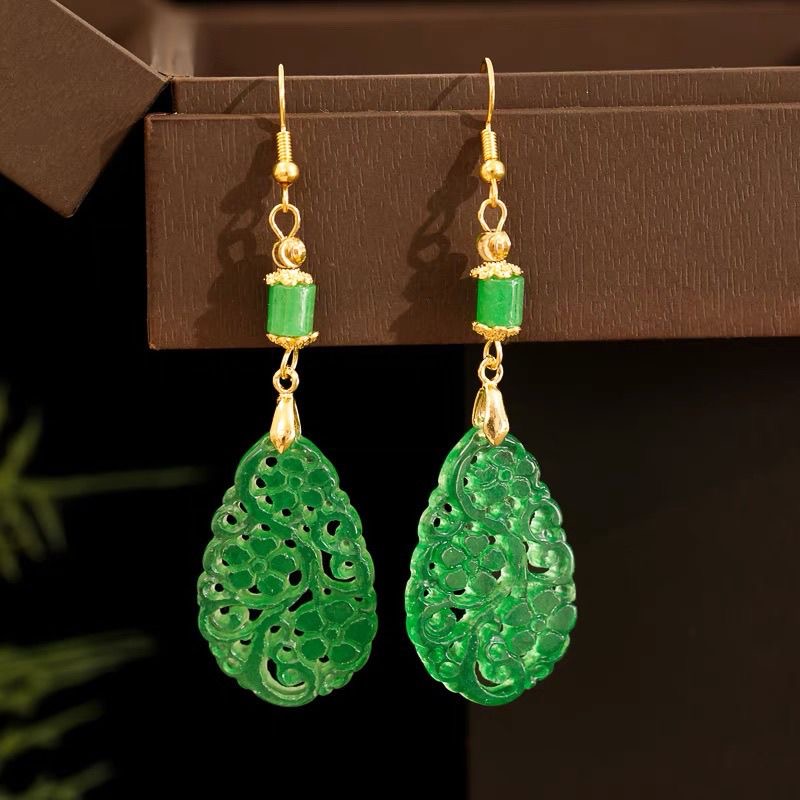 925 Silver Natural Green Jade  - Women Fashion Jewellery 评论和价格