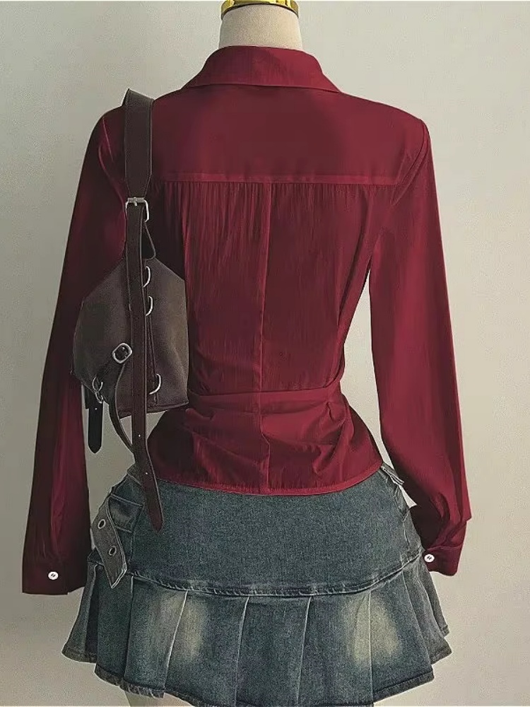 Fashion Long-sleeved Blouses S - Women'S Y2K Fashion Aesthetic 评论和价格