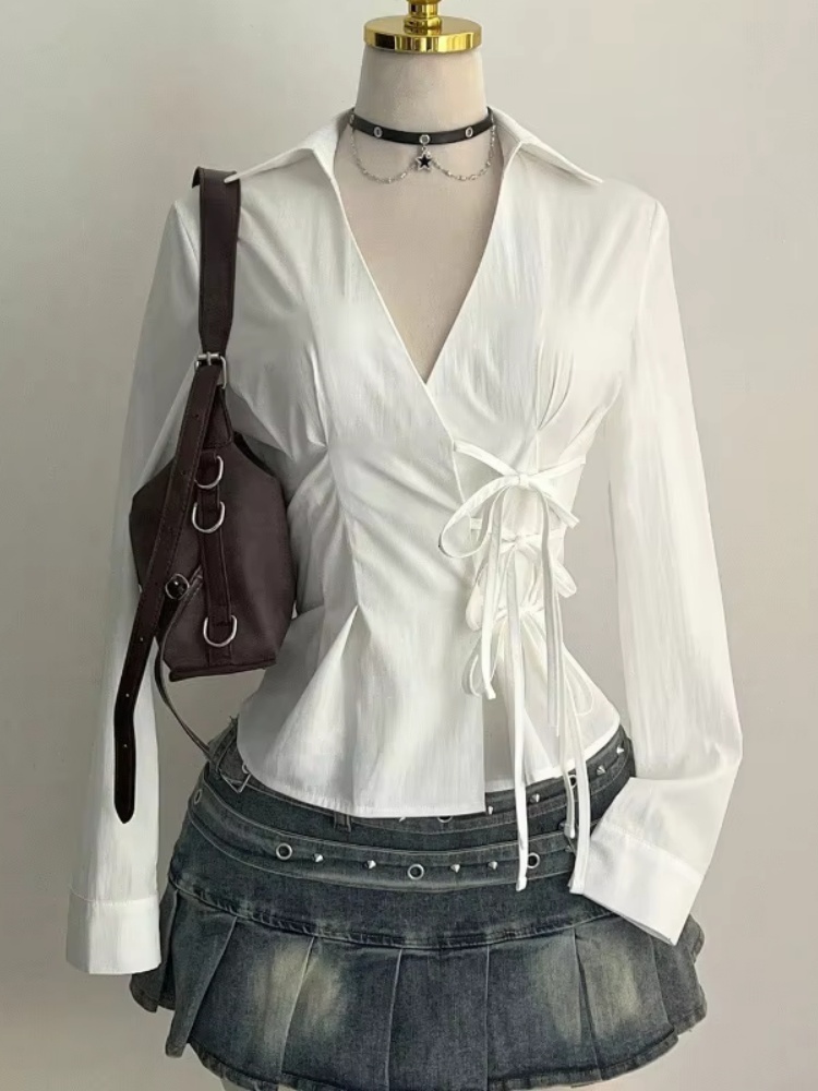 Fashion Long-sleeved Blouses S - Women'S Y2K Fashion Aesthetic 评论和价格