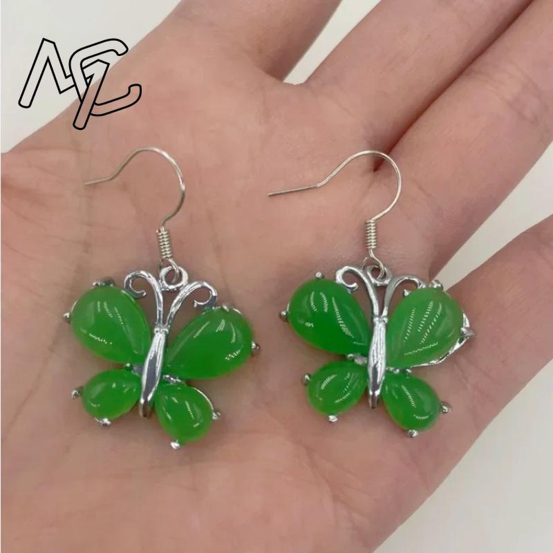 S925 Silver Green Jade Butterf - Women Fashion Jewellery 评论和价格