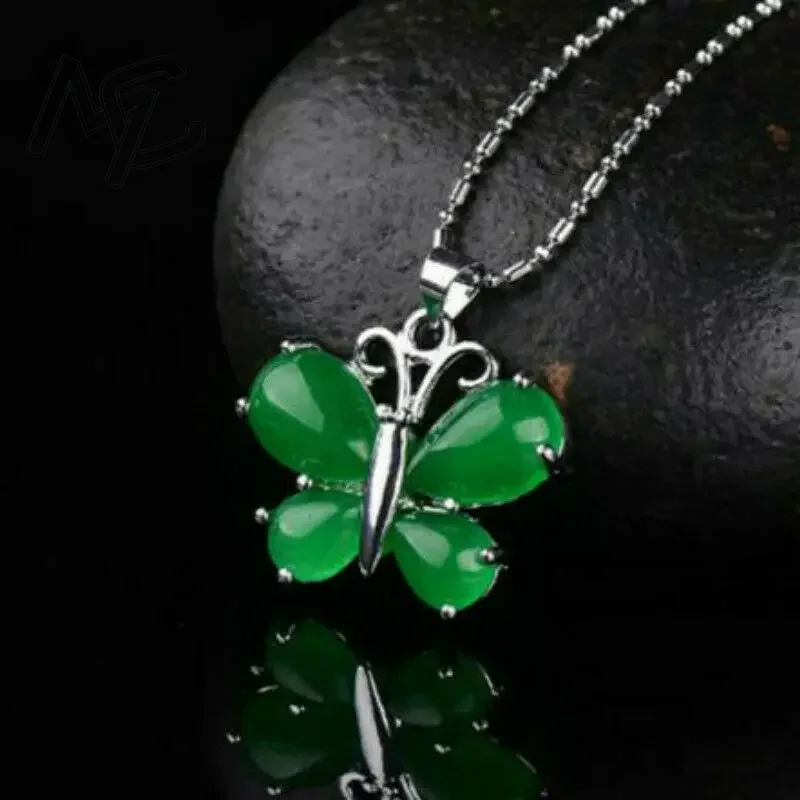 S925 Silver Green Jade Butterf - Women Fashion Jewellery 评论和价格