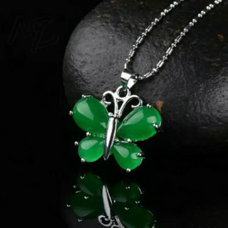 S925 Silver Green Jade Butterf - Women Fashion Jewellery 评论和价格