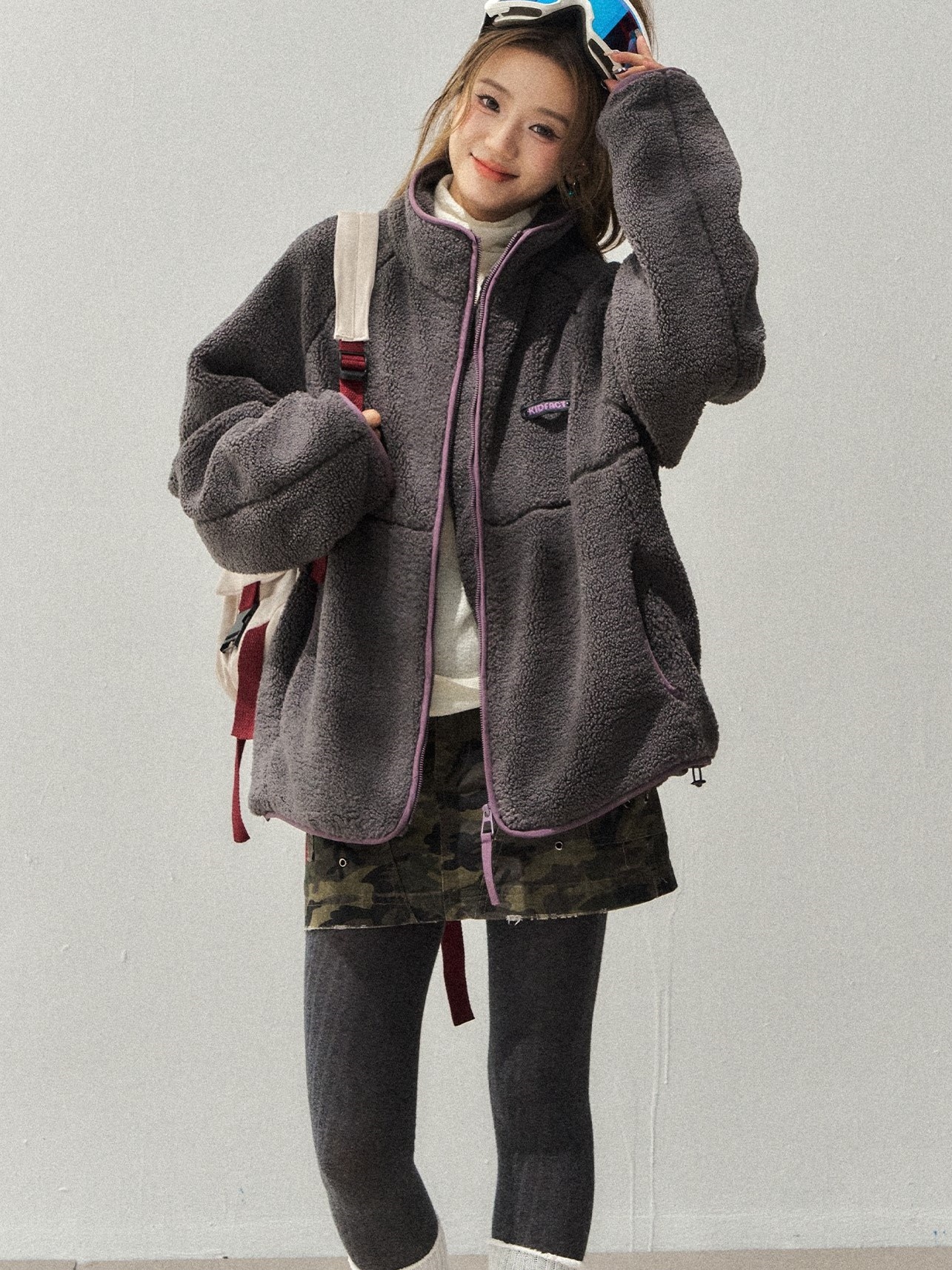 Lamb Wool et Oversized Woman C - Women'S Fashion Utility Jacket 评论和价格