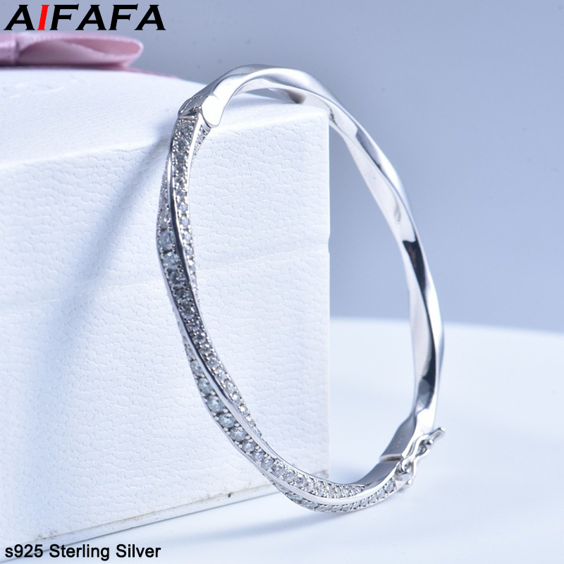 s925 Sterling Silver Bangle fo - Women Fashion Jewellery 评论和价格