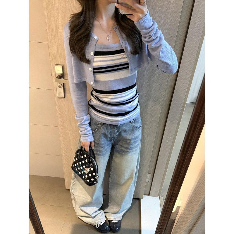 Blue Knitted Suits Women 2026  - Women'S Y2K Fashion Aesthetic 评论和价格