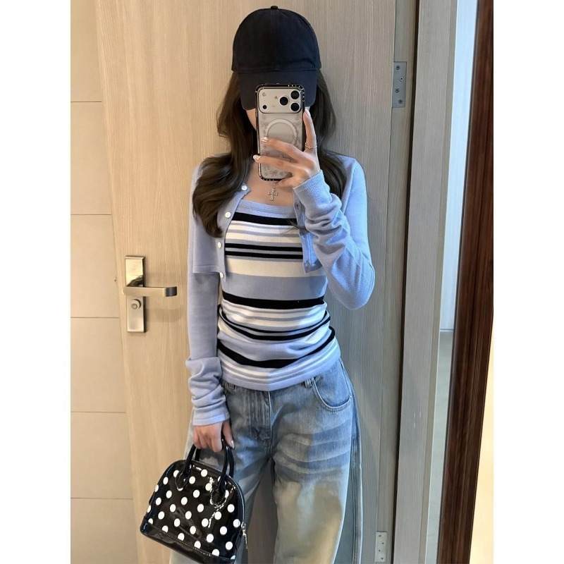 Blue Knitted Suits Women 2026  - Women'S Y2K Fashion Aesthetic 评论和价格