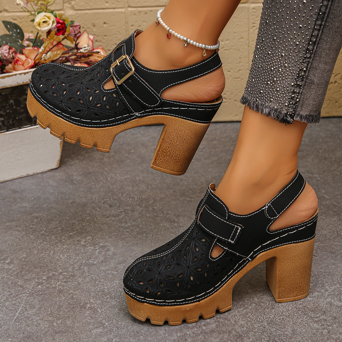 Large Size Women's Thick Heel  - Women'S Fashion Visor 评论和价格
