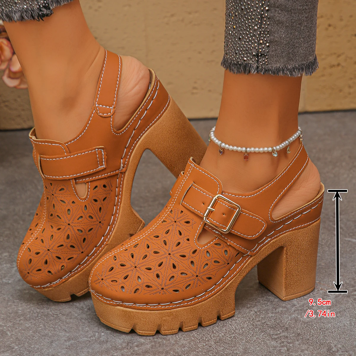 Large Size Women's Thick Heel  - Women'S Fashion Visor 评论和价格