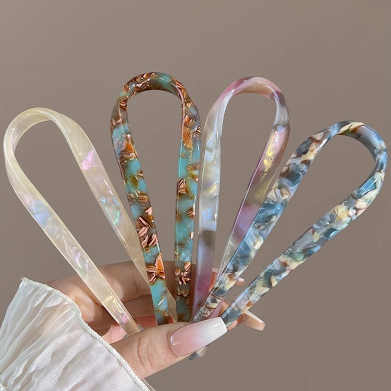 U-Shaped Hair Sticks Acetate A - Women Fashion Hub 评论和价格