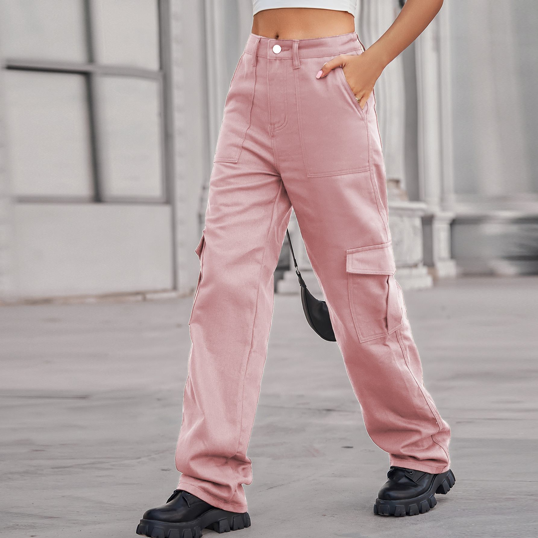 Chic INS Denim Pants Female St - Women'S Fashion Utility Pants 评论和价格