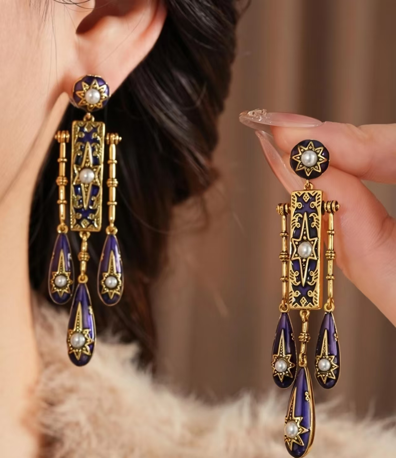 Retro Victorian Era Blue Ename - Women'S Fashion Victorian Era 评论和价格