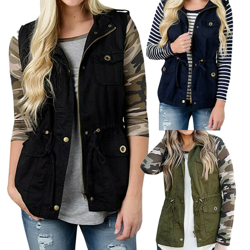 Fashion Women Vest Olive Cargo - Women'S Fashion Utility Jacket 评论和价格