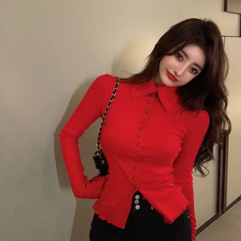 Shirts Women Skinny Elegant Si - Women'S Y2K Fashion Aesthetic 评论和价格