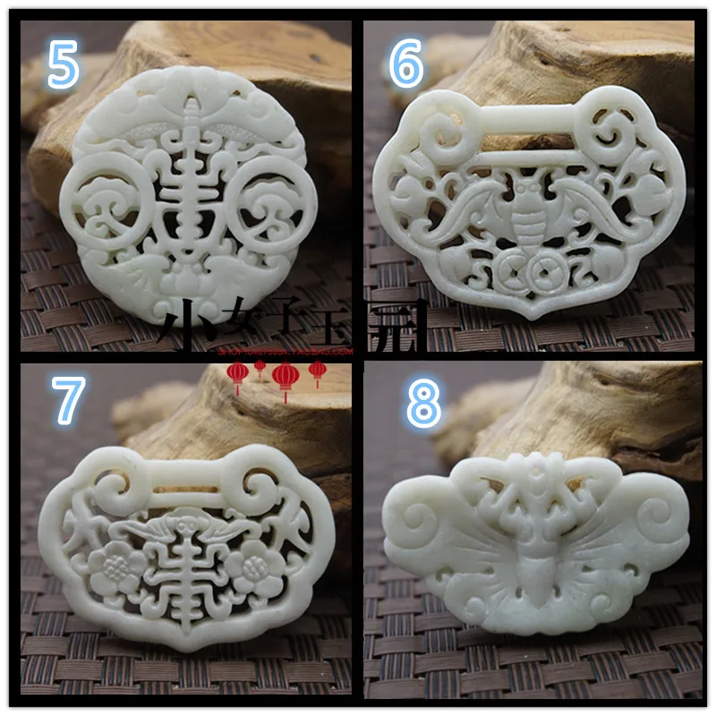 Natural White Jade Carved Luck - Women Fashion Jewellery 评论和价格